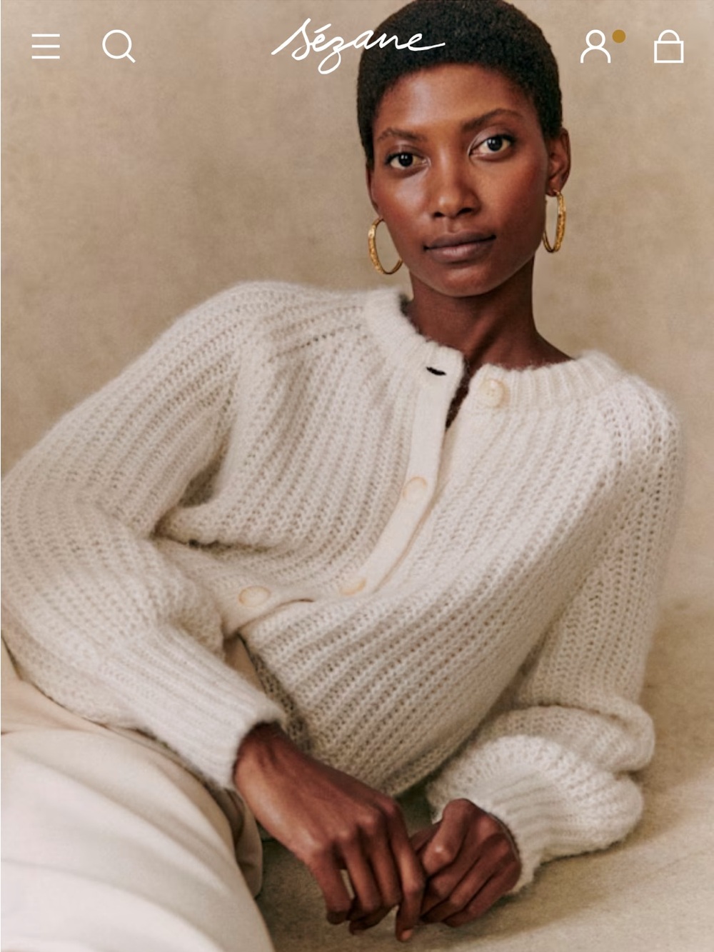 Sézane Cardigan - Ecru Women’s Sweater